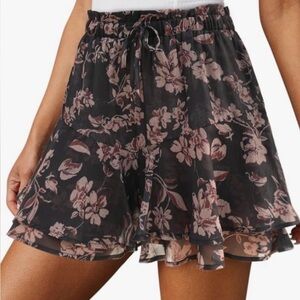 Floral Black and Tan Skirt